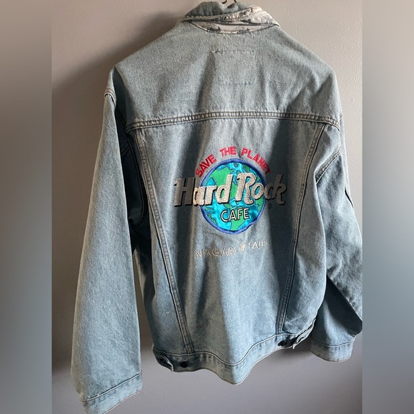 VINTAGE HARD ROCK DENIM JACKET - Picture 1 of 4